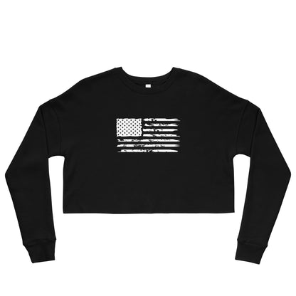 American Flag Women's Crop Sweatshirt 